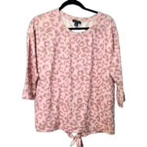NWT Cute Tribal Animal Print Long Sleeve Sweatshirt with Tie Back Detail Size M